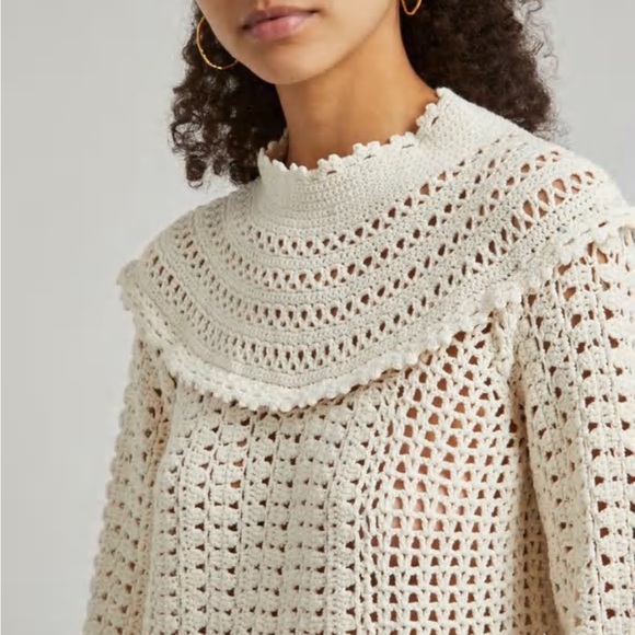 Rixo Silvia Frill Crochet Top - Picture 3 of 11